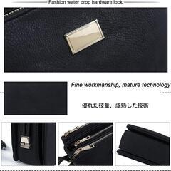 ショルダーバッグ お財布バッグ レディース ウォレットバッグ 多収納 黒の画像