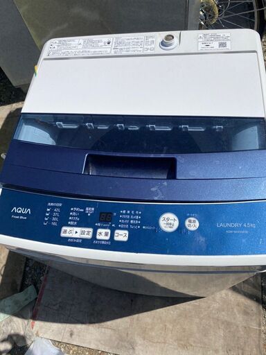 AQUA/アクア 4.5㎏ 全自動洗濯機 AQW-BK45G 動作品 単身/一人暮らし　2018年製