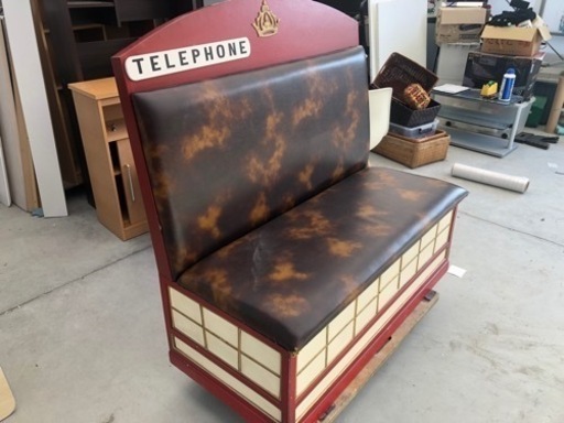 ショップ展示品 ヴィンテージ風のレザーソファ W1200×D600×H1200