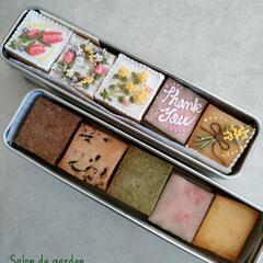 春のお花アイシングクッキー缶の画像