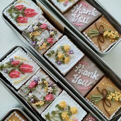 春のお花アイシングクッキー缶の画像