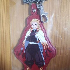【新品未開封】煉獄杏寿郎 レザー キーホルダー★鬼滅の刃★れんご...