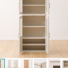 ニトリ食器棚キャビネットセット(マーレ4560 WW/マーレ9060 WW)の画像