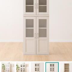 ニトリ食器棚キャビネットセット(マーレ4560 WW/マーレ9060 WW)の画像