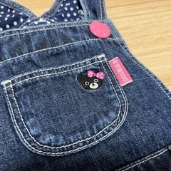 【ミキハウス】デニムジャンパースカート3点セット　70〜80cmの画像