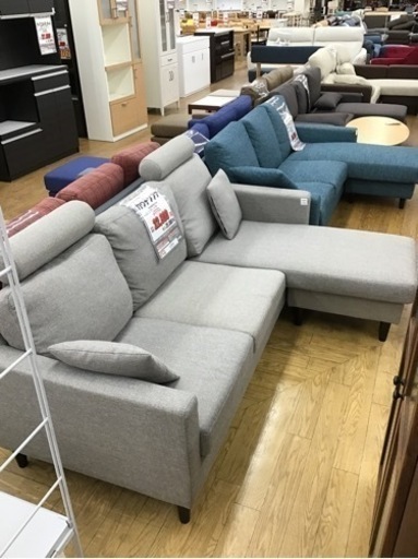 KP-7【ご来店頂ける方限定】カウチソファ　グレー