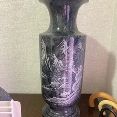 ツボ 壺 骨董 山水画　花瓶　花器　傘立て　古美術 オブジェ　玄関飾り