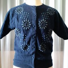 鈴屋ソネリエsonnerieスパンコール刺繍ニットカーディガンの画像