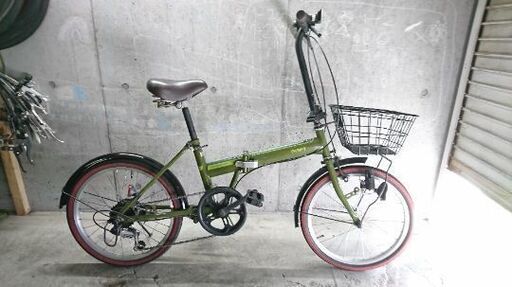 折りたたみ自転車中古 THRIFT 外装6段変速 カゴライト付き タイヤ20インチ