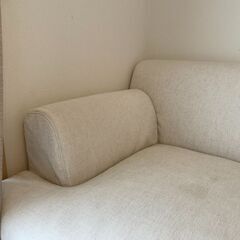 【値下げ】HUKLA/フクラ ソファ 定価約30万 ファブリック（布製：白、ベージュ、アイボリー）２人掛け 愛知県春日井市 名古屋市（美品）の画像
