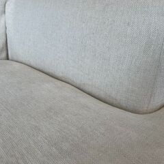 【値下げ】HUKLA/フクラ ソファ 定価約30万 ファブリック（布製：白、ベージュ、アイボリー）２人掛け 愛知県春日井市 名古屋市（美品）の画像