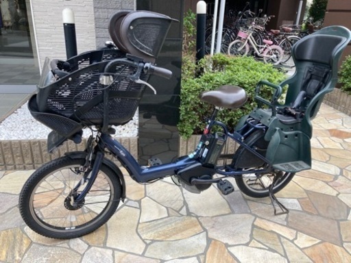 ?バッテリーほぼ新品！?8.7Ah★ヤマハ　キスミニ　20インチ　電動自転車　子供乗せ　3人乗り　04019
