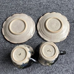 ☆陶器コーヒーペアカップ☆中古品の画像