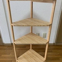 受付中 超美品 イケア ウッド縦長ラック