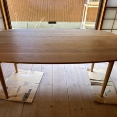 美品　北の住まい設計社　北海道産ナラ材　ダイニングテーブルの画像