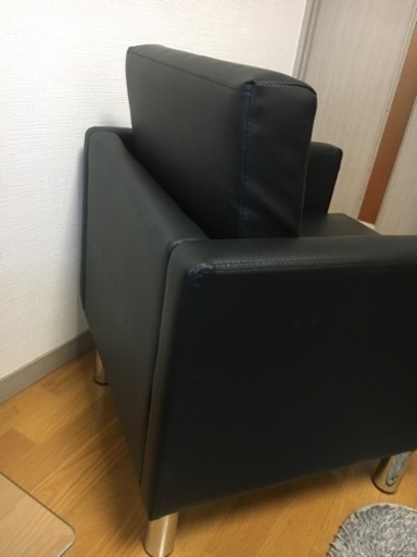 【美品】1人掛ソファ×2とガラステーブルセット