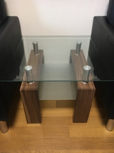 【美品】1人掛ソファ×2とガラステーブルセット