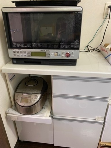 電子レンジ　炊飯器　レンジ台
