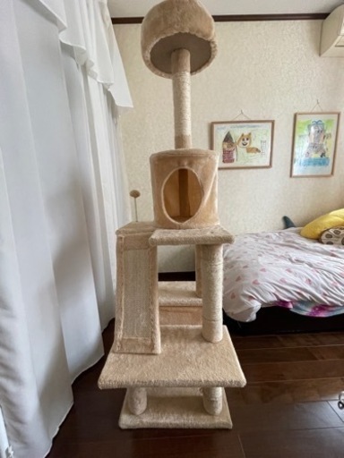 キャットタワー　猫用　おしゃれ　ベージュ