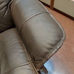本革リクライニングチェア差し上げます(背面などは合皮)　ダークブラウン①の画像