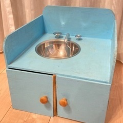 タダ❣️おままごと ミニキッチン 水色 ままごと キッチン 台所...
