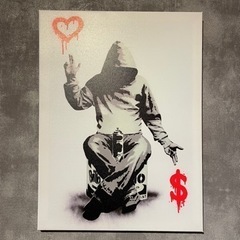 バンクシー LOVE/MONEY アート パネル インクジェット