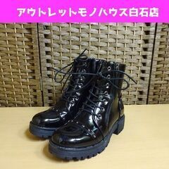 未使用 ヨースケ 厚底レースアップブーツ 23.0cm サイドジ...