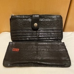 【やや美品】And A レザー 財布 長財布 ウォレットの画像