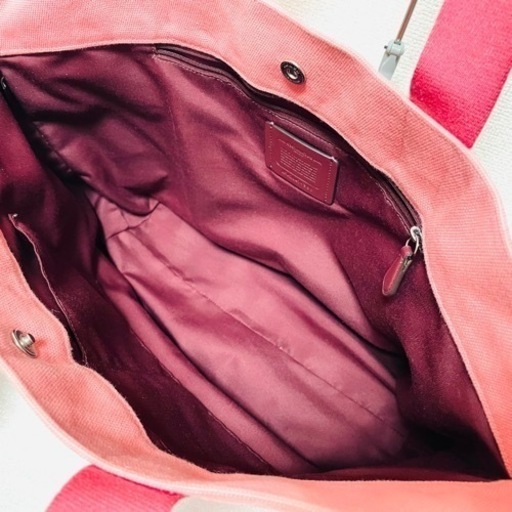 COACH コーチ ストライプ柄 トートバッグ