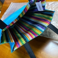 【値下げしました‼️】新品 CLINIQUE/クリニーク トートバッグ（ターコイズブルー×マルチカラー）の画像