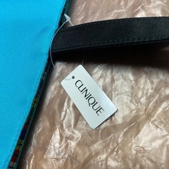 【値下げしました‼️】新品 CLINIQUE/クリニーク トートバッグ（ターコイズブルー×マルチカラー）の画像
