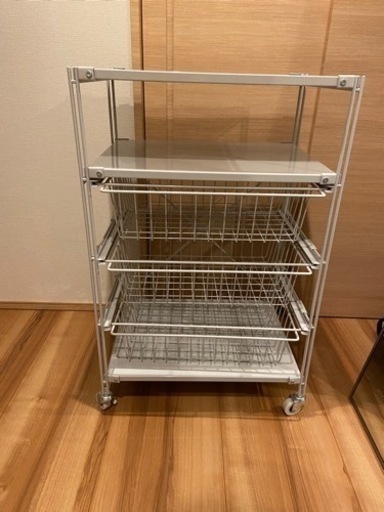 無印良品　スチールユニットシェルフ・ワゴンセット　約幅５８×奥行４１×高さ８８ｃｍ  消費税込8,990円
