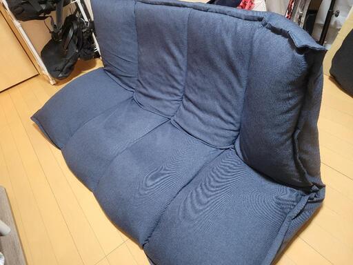 ソファ ネイビー 幅約150cm 角度調整可能