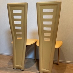 IDC大塚家具 ダイニングチェア 本革 ハイバック 2脚セットの画像