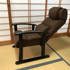 高座椅子　リクライニングチェア　色ブラウン　新品未使用の画像