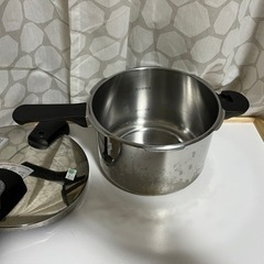 圧力鍋 5.5㍑ ステンレス製 IH対応 の画像