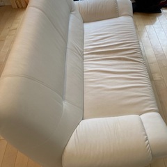 合皮　ソファ　白　ホワイトの画像