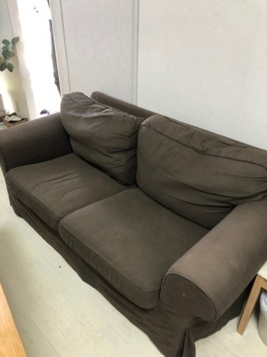 【値下しました】IKEAソファ　茶色