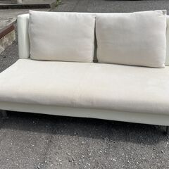 購入4万円！お買い得！2人掛け 布張りソファ アイボリー系 幅1...