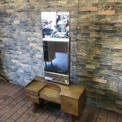 姿見　化粧台　鏡　衣装棚　木製　棚　レトロ　アンティーク　ヴィン...