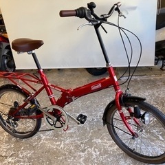 【キャリア付き】6段変速　20インチ　折りたたみ自転車　レッド