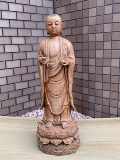 ◎最終お値下げしました‼️仏教美術細密彫刻 地蔵菩薩 観音菩薩 仏像 木彫 銘有 仏教美術置物当時物旧家蔵出うぶだし聖観音菩薩立像送料無料お値下げ可