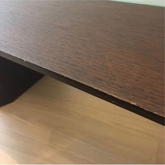大塚家具　ローテーブル　木×ガラス　ダークブラウンの画像