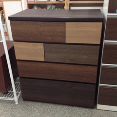 ブラウン 木製 4段チェスト