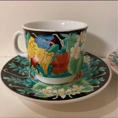 バリ島　プルマタ　ハンドペイントカップ＆ソーサー　2個セット
