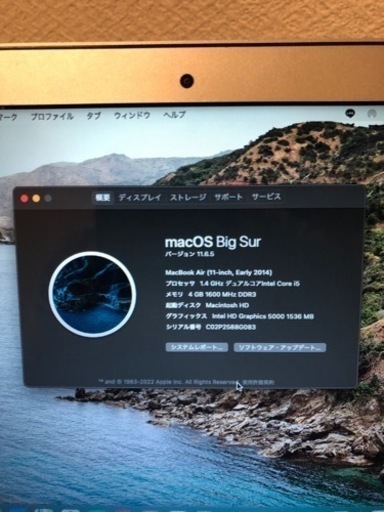 Macbook Air 2014 BIG SUR