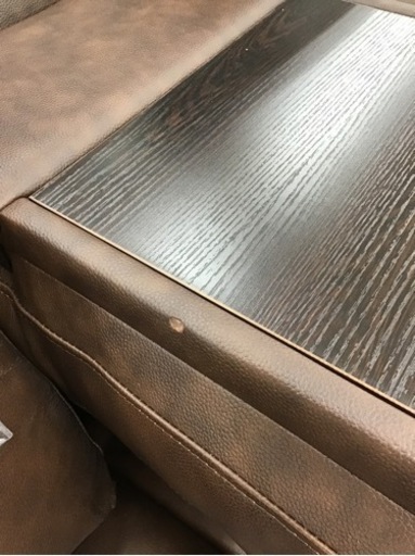 KP-23【ご来店頂ける方限定】本革　両側電動3シーターソファ　ブラウン