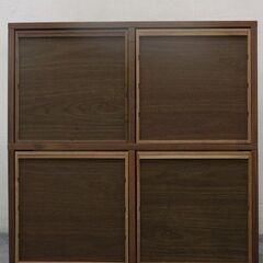 【愛品館八千代店】サイドショウ　エイリアン3　ジオラマ無印良品 スタッキングシェルフ 2×2 ウォールナット チェスト4つセット MUJI 収納家具 中古 店頭引取歓迎 R5652)