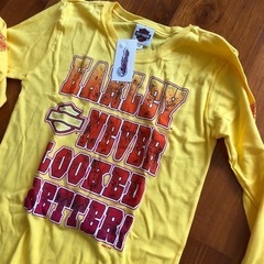 ハーレーダビッドソン　レディース　長Tシャツ　山吹色②