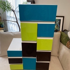 引き出し/小物入れ/重ねて収納/滑り止め付き/仕切り板付き　組み...